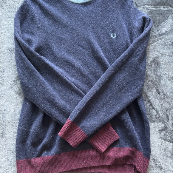 Fred Perry Other - Fred Perry vintage blue and red genuine wool sweater